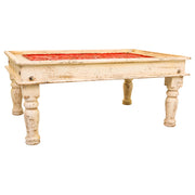 Tavolino da caffè in legno finitura artigianale 110x78x48h cm