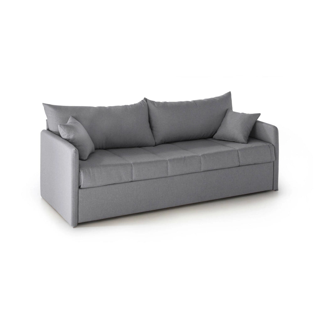 Avellana, Divano Letto 3 Posti Sfoderabile Made in Italy, 205x86 cm Grigio