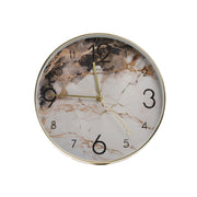 Orologio da Parete Mithas 30 cm Effetto Marmo con Cornice Argento o Oro Design Moderno Elegante per Soggiorno Cucina Ufficio Oro