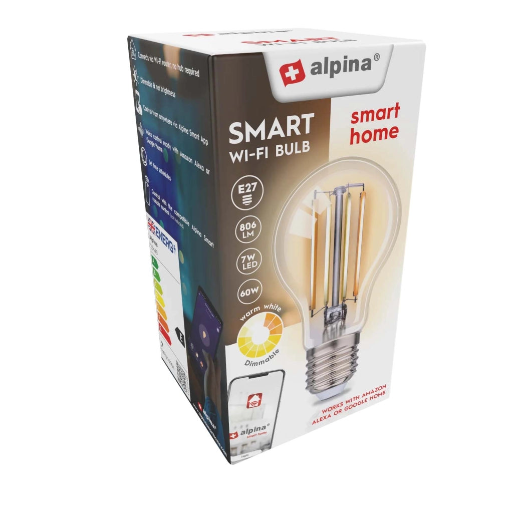 Lampadina LED Wi-Fi Smart 2700K Luce Calda 470lm 4.9W E27 Dorato Alpina