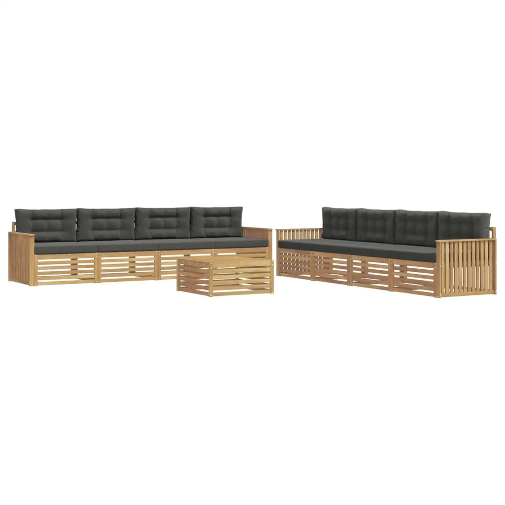 Set di divani da esterno 9 pz Bianco e Antracite Poliestere 3390242