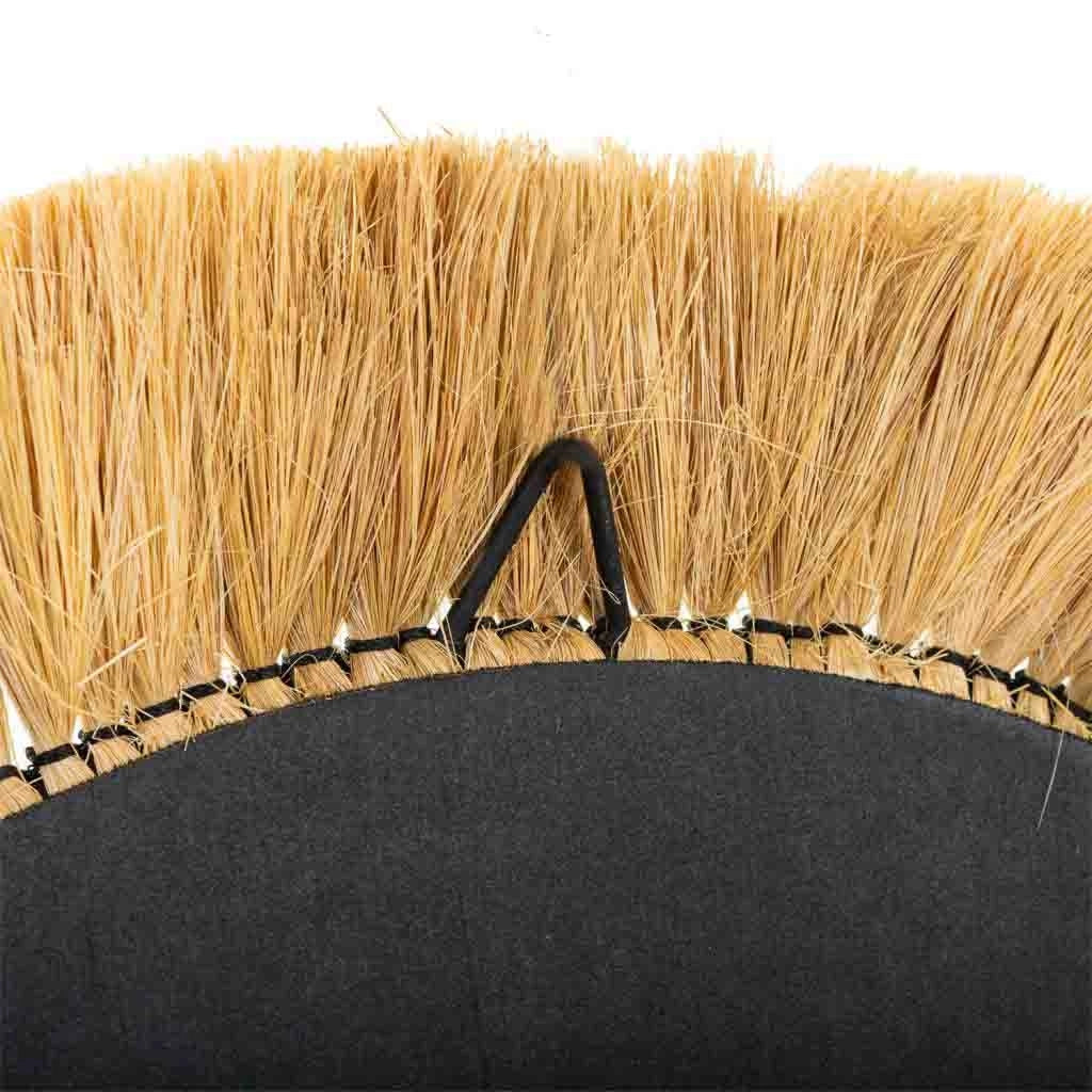 Specchio ovale in fibra naturale marrone 55x44x6h