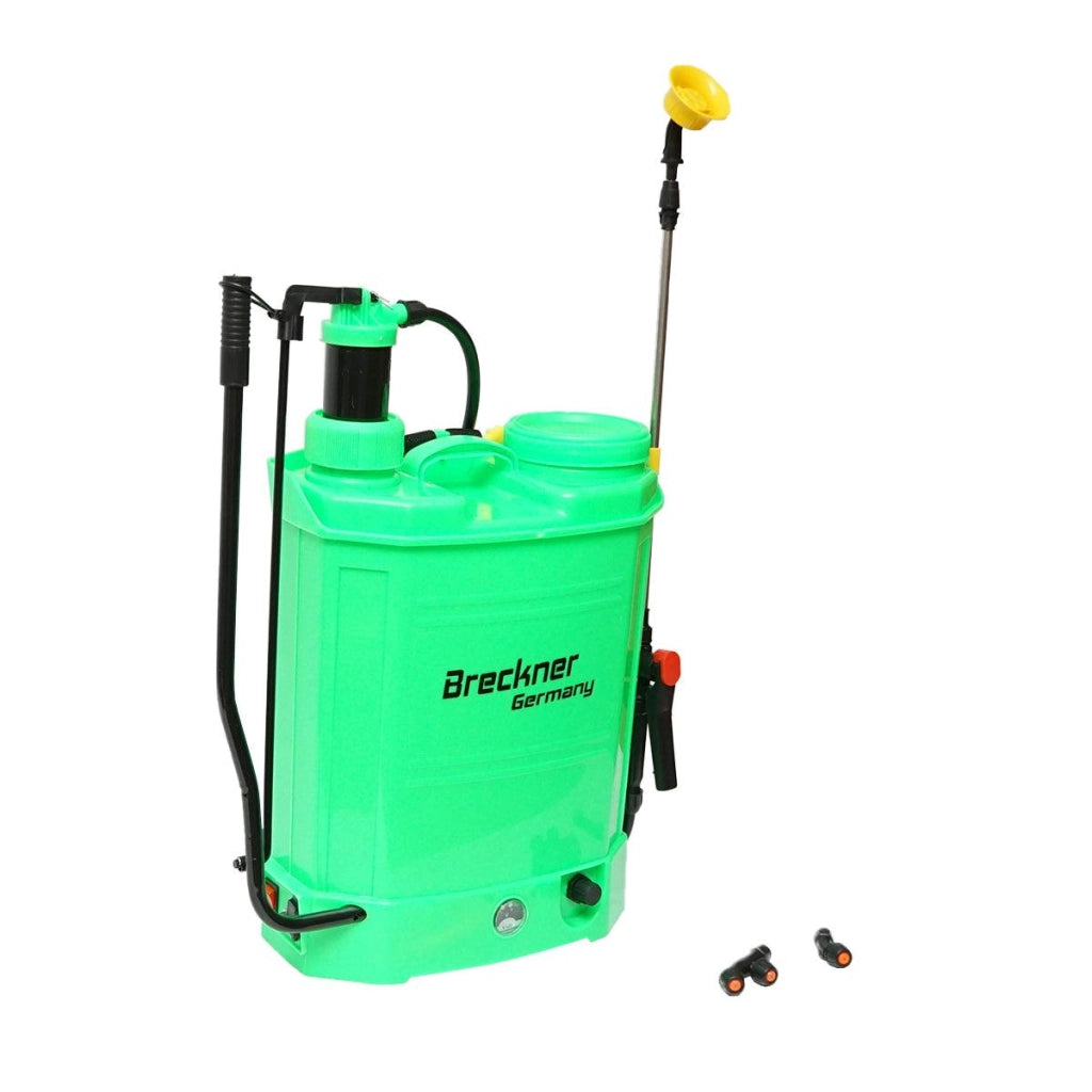 Nebulizzatore a Spalla 16 L Pompa Irroratrice Spruzzatore Pompa a zaino ELETTRICA MANUALE BATTERIA 12V 8Ah 3.1 l/min Breckner Germany
