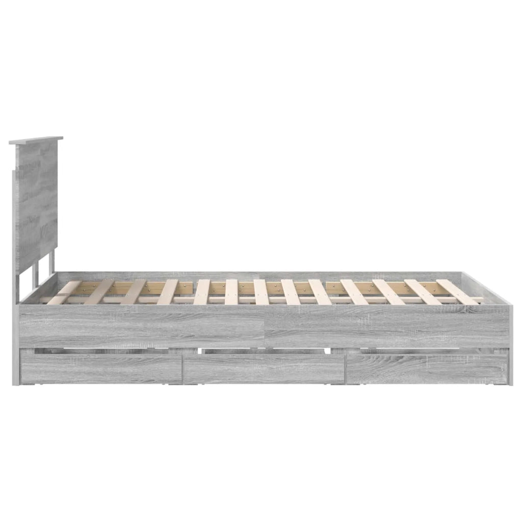 Struttura del letto con cassetto Grigio Sonoma 120 x 190 cm
