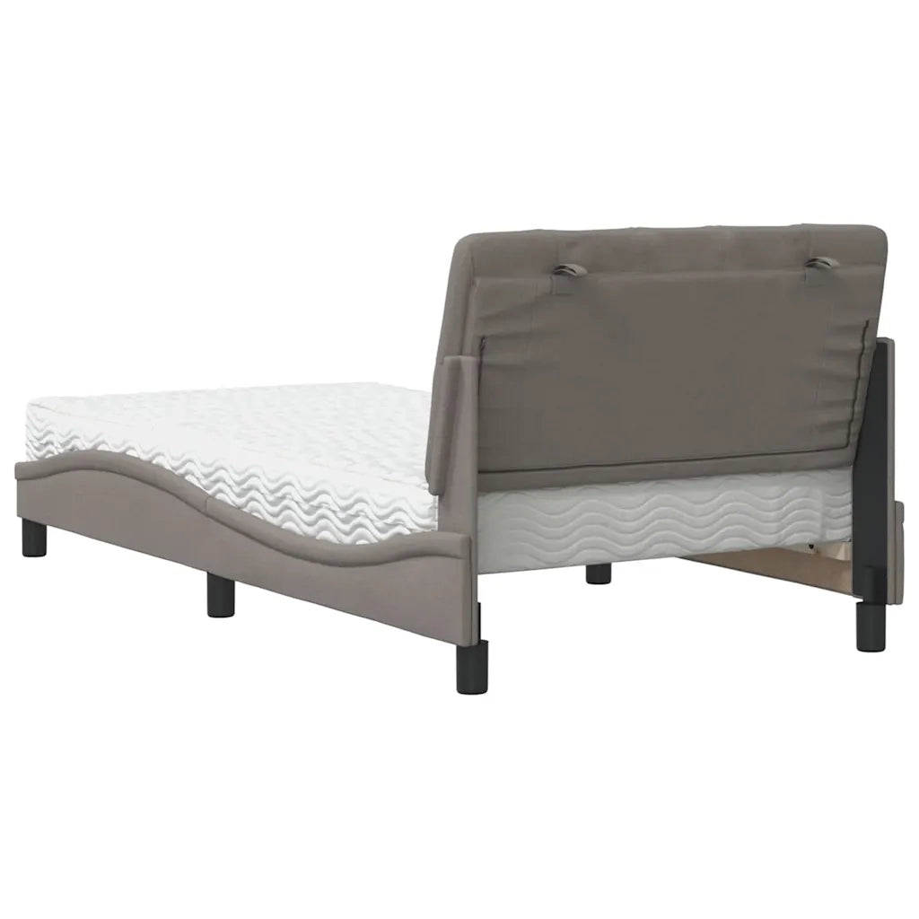 Letto con Materasso Tortora 100x200 cm in Tessuto 3310724