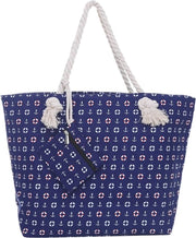 Borsa da spiaggia grande con albero di palma - Borsa a spalla con chiusura a zip - Cotone