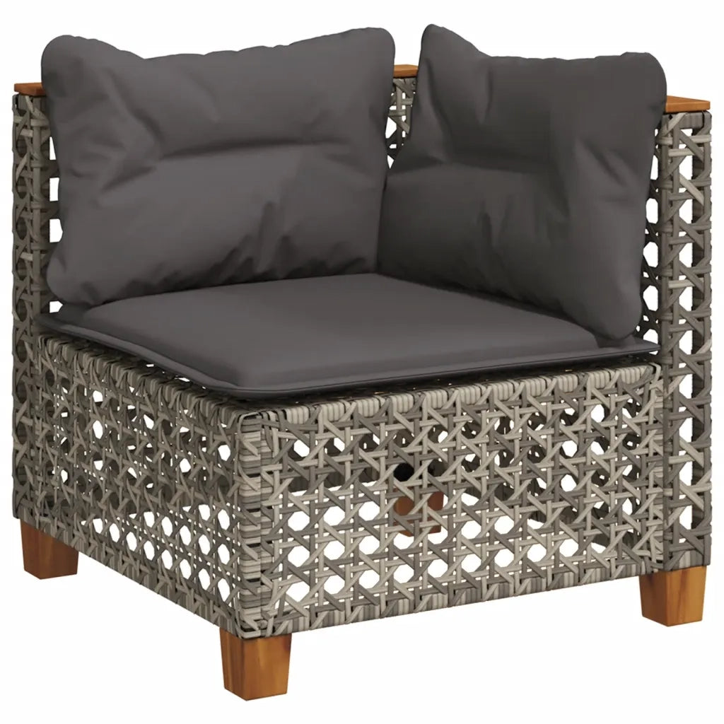 Set Divano da Giardino 8 pz con Cuscini Grigio in Polyrattan 3261891