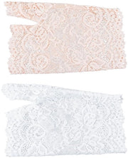 Manopole a mezza mano - 2 pezzi - tagliente - nylon - bianco/abbacchio - 15 cm di lunghezza - 8,5 cm di larghezza - manopole senza dita