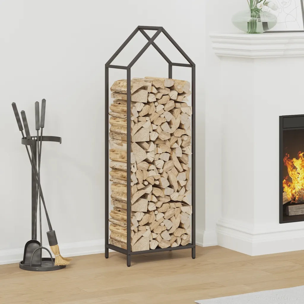 Rastrelliera per Legna da Ardere Nera 40x25x120 cm CFW2991117