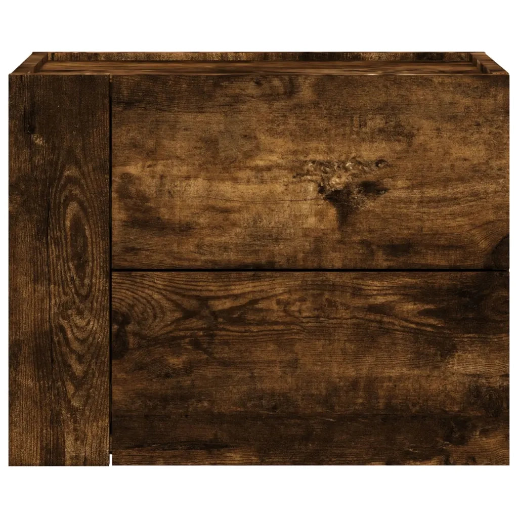 Comodini a Muro 2 pz Rovere Fumo 45x30x35 cm 848334