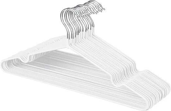 Hanger per abito metallico a forma di spazio risparmiatore, 20 pezzi, con manico di gomma per abiti adulti.