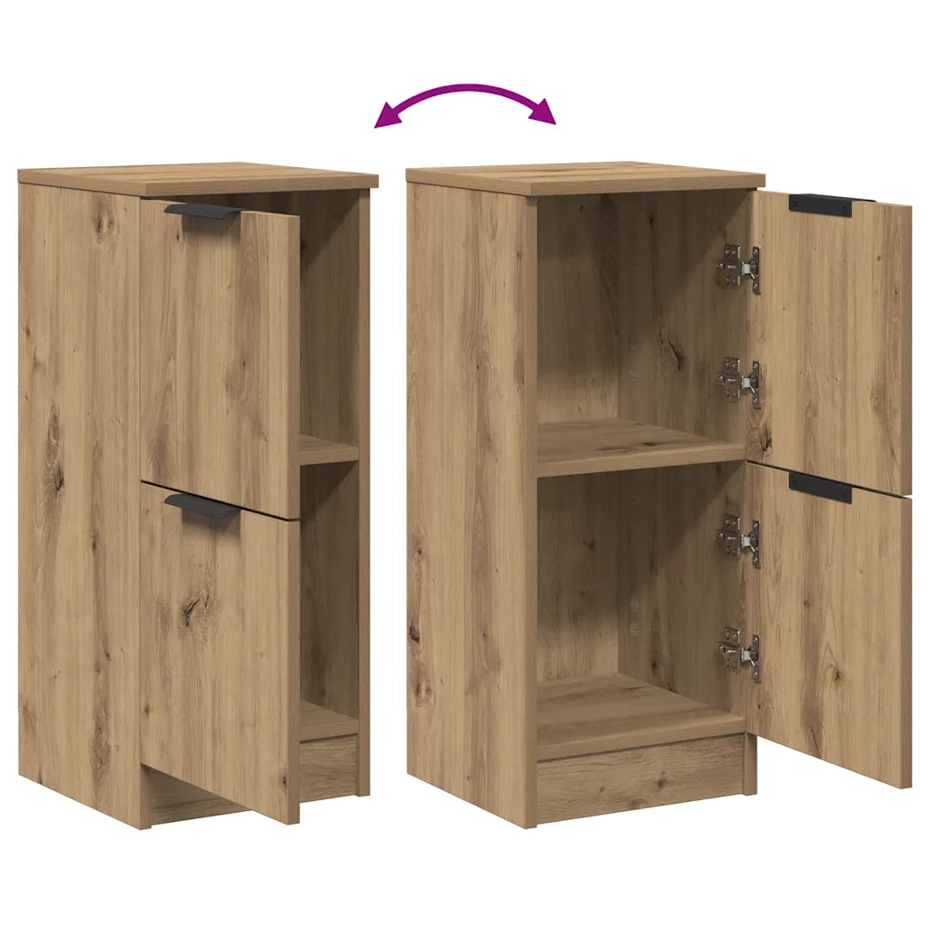 Credenze 2 pz Rovere Artigianale 30x30x70 cm Legno Multistrato