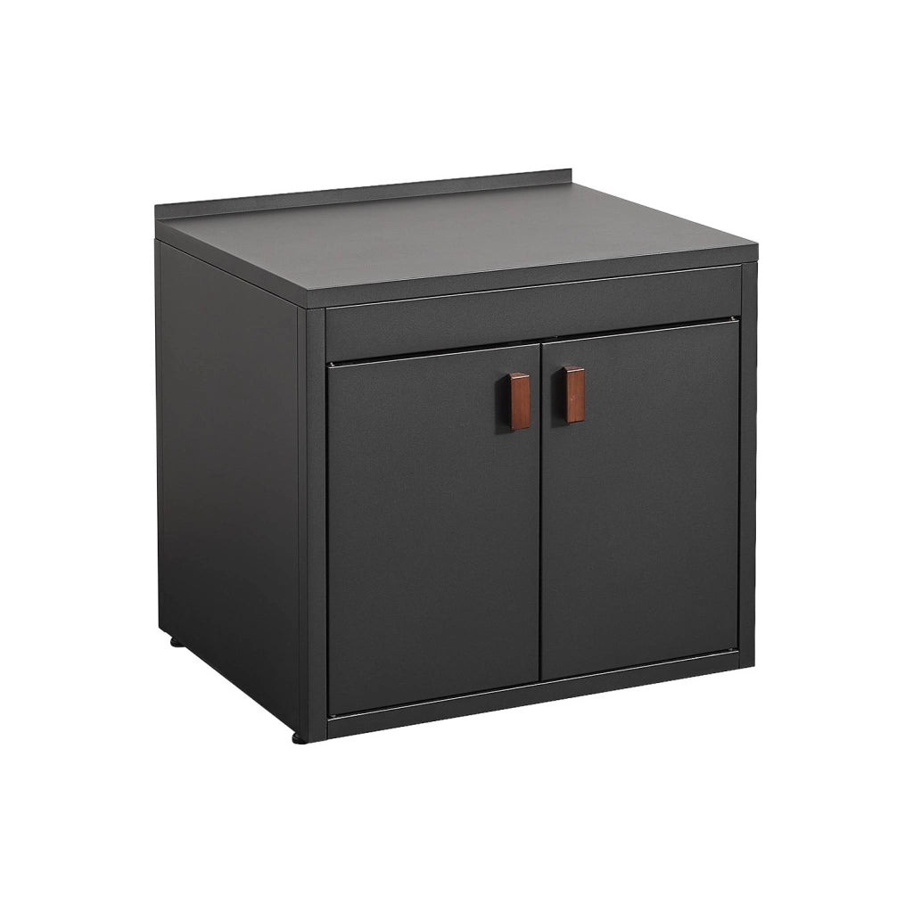 Cucina esterna in acciaio con 2 ante, 75,5cm, nero