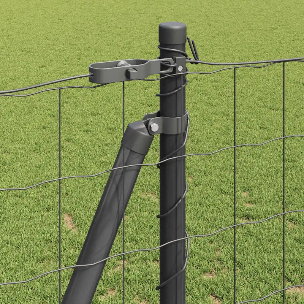 Recinzione da Giardino | Recinzione con Posto Grigio 1,2 x 10 m Acciaio e PVC