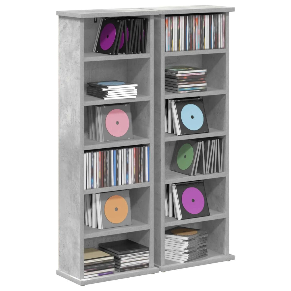 Mobile per CD 2 pz Grigio Cemento 60 x 17 x 92 cm 8012753