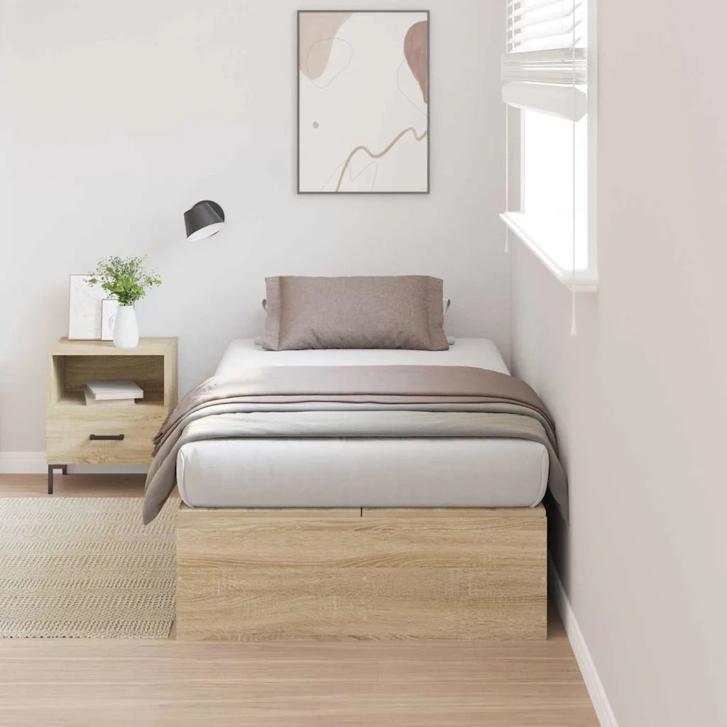 Struttura letto con contenitore Rovere Sonoma 90 x 200 cm 3335343