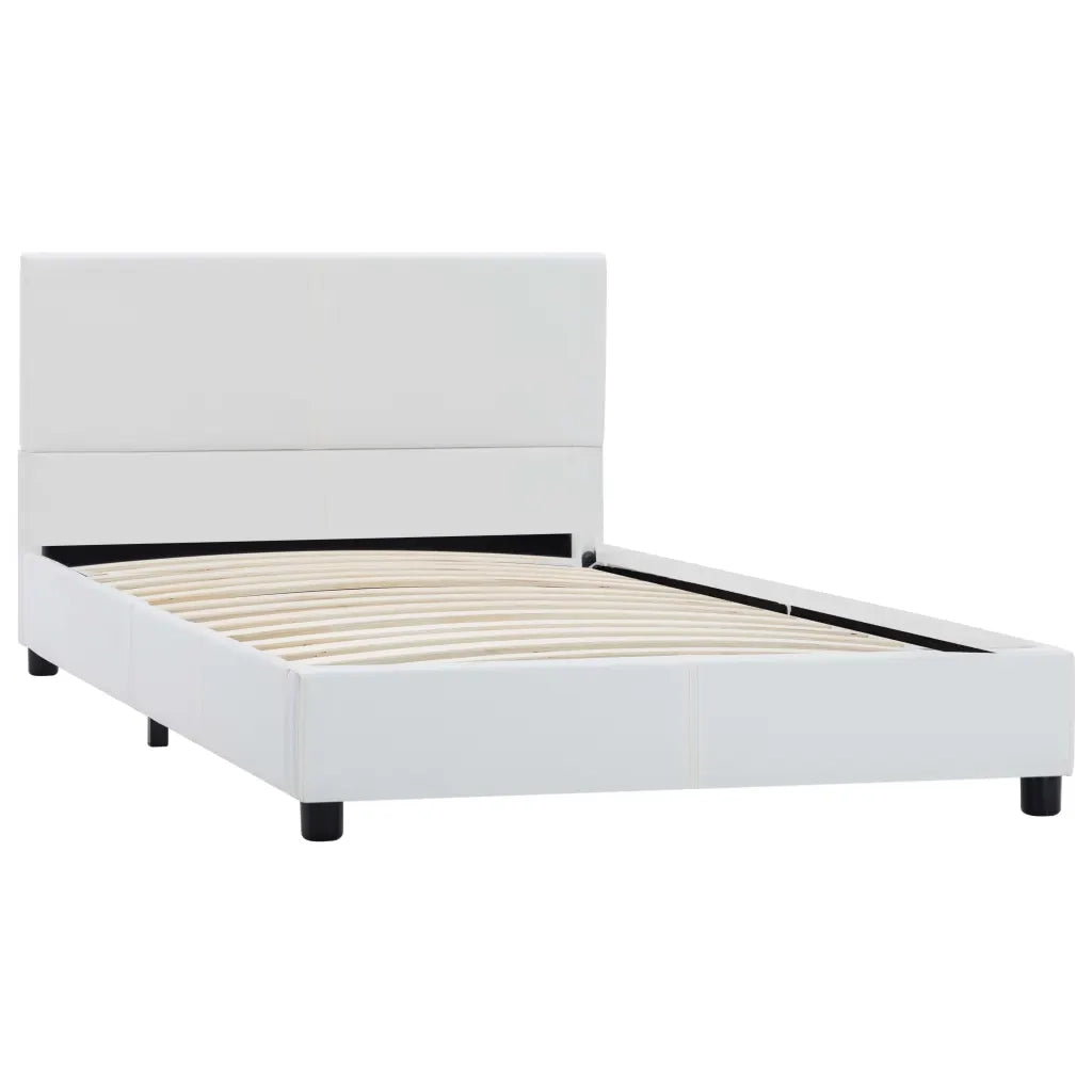 Giroletto-Struttura Letto Bianco in Similpelle 90x200 cm 376583