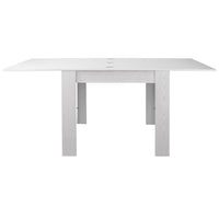 Tavolo da Pranzo Quadrato Allungabile 90x90 in Legno Bianco con Apertura a Libro