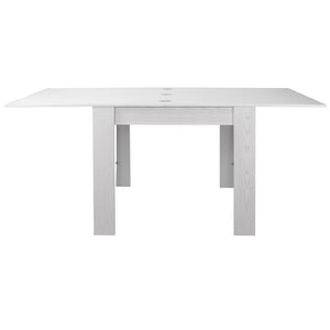Tavolo da Pranzo Quadrato Allungabile 90x90 in Legno Bianco con Apertura a Libro