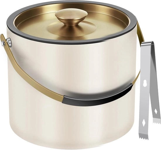 Semifreddo con coperchio in silicone - Acciaio inossidabile a doppia parete - 3,2L - Nero