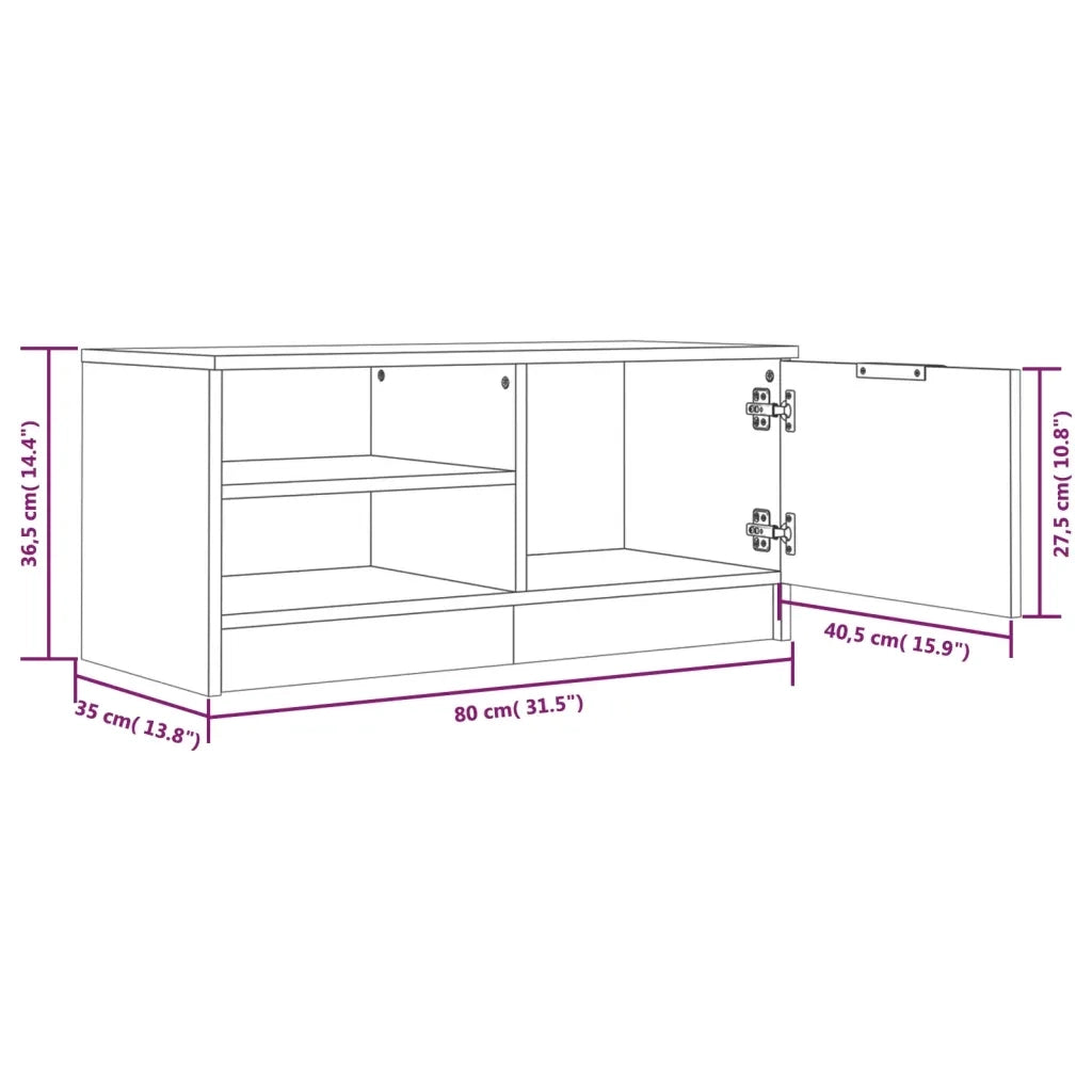 Mobili TV 2 pz Grigio Sonoma 80x35x36,5 cm in Legno Multistrato cod mxl 23952
