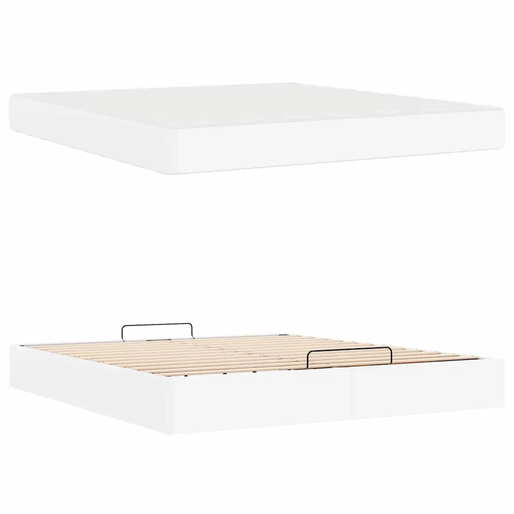 vidaXL Struttura letto con materasso Bianco Puro 180 x 200 cm