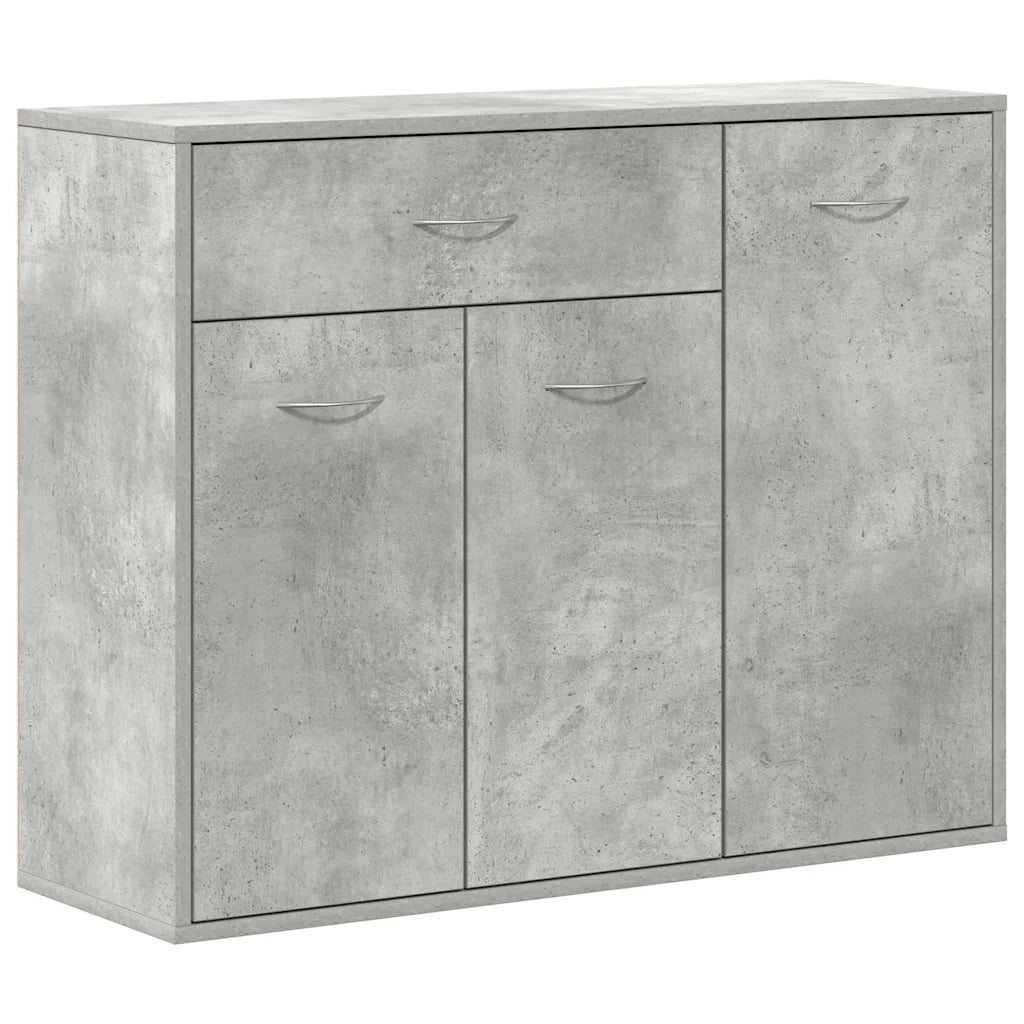Credenza-Buffet-Armadio da cucina Grigio Cemento 88x30x70 cm in Legno Multistrato