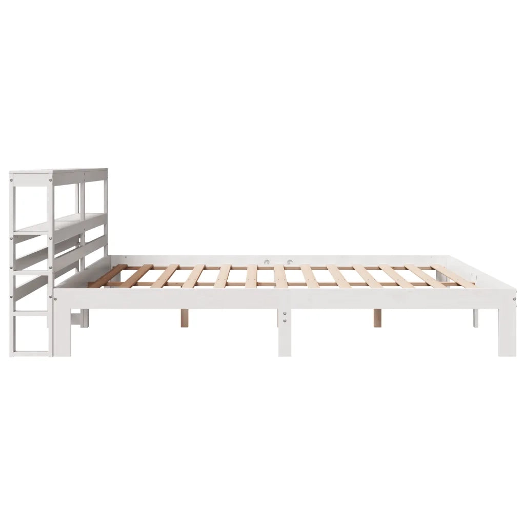 Giroletto con Testiera senza Materasso Bianco 200x200 cm