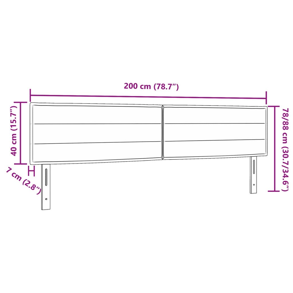 Testiera  Design Lines Nera 200 cm Tessuto