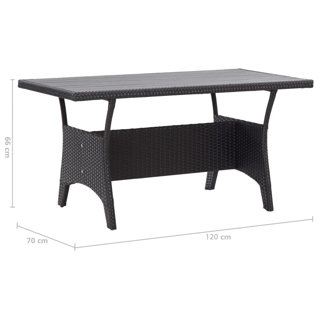 Tavolo da Giardino Nero 120x70x66 cm in Polyrattan 316585