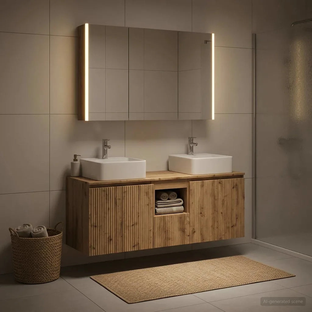 Set di Armadi da Bagno 4 pcs Rovere Artigianale 3406390