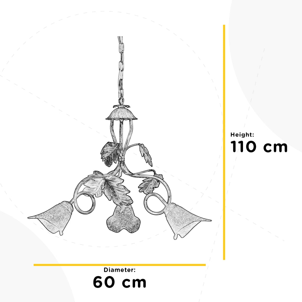 Lampadario 3 luci Marilena