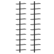 Portavini da Parete per 20 Bottiglie 2 pz Nero in Metallocod mxl 73104
