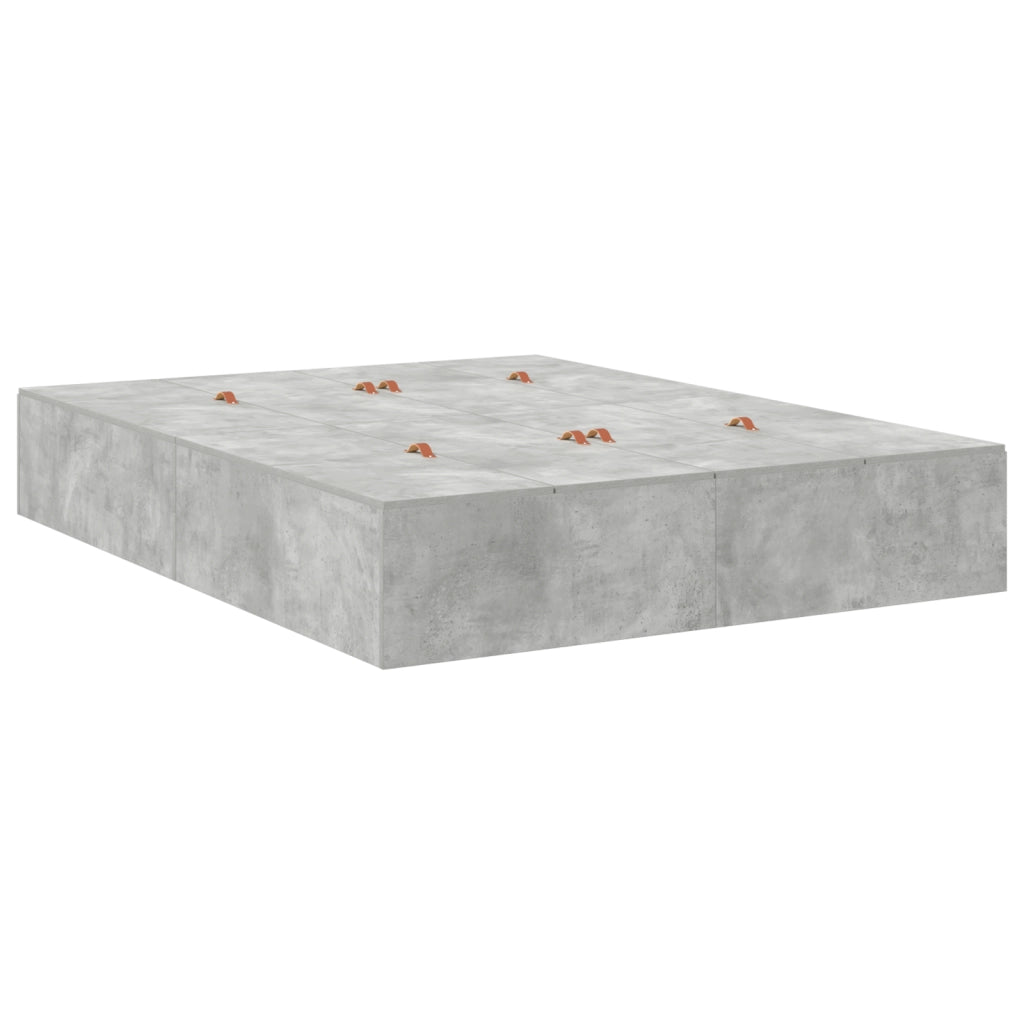Struttura letto contenitore Grigio cemento 140x190 cm