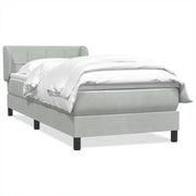 Letto singolo | Letto per adulti | Giroletto a Molle con Materasso Grigio Chiaro 80x210 cm Velluto