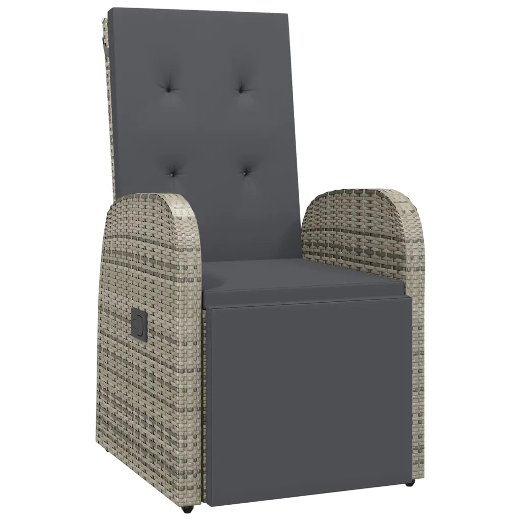 Set da Pranzo da Giardino 9 pz con Cuscini in Polyrattan Grigio 3157590