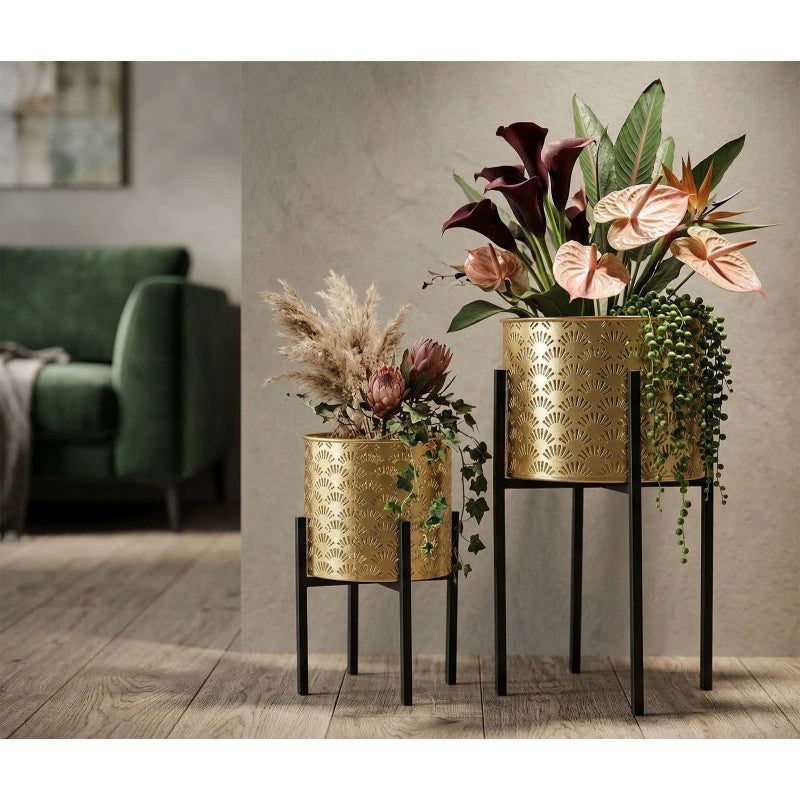 Porta Vasi Glissy Stand Coppia -a- cm ø 21x38-19x28