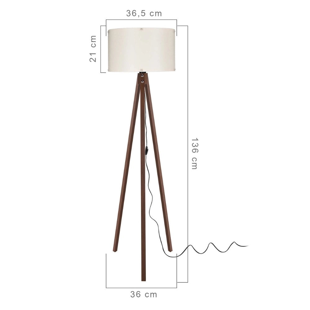 Lampada da terra 36x136 cm noce crema