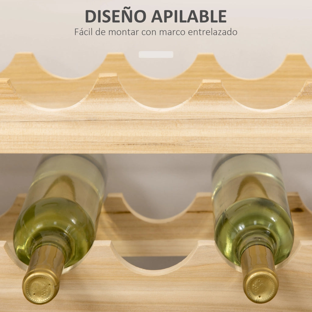 Portabottiglie in Legno 6 Ripiani 72 Bottiglie ¨C Xylo ¨C Verticale 114x28x85 cm Naturale