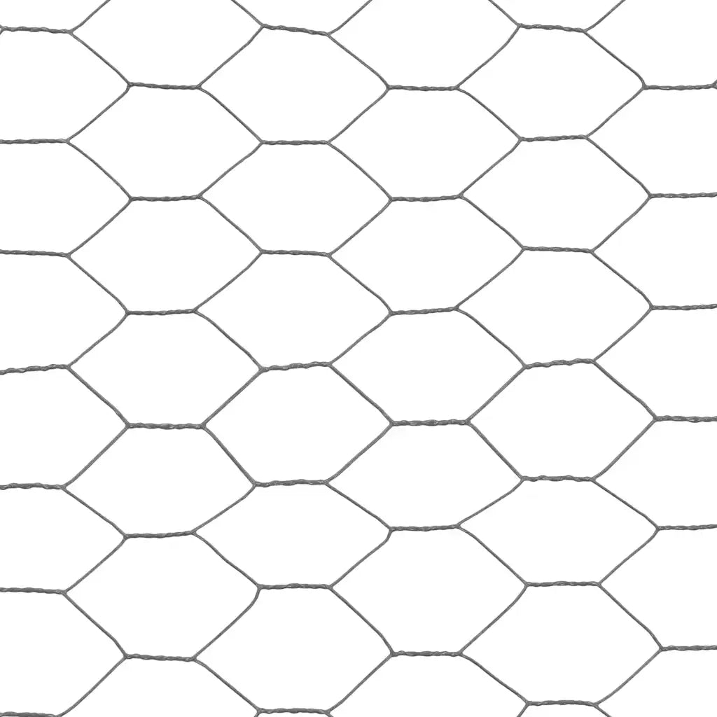 Recinzione in Rete per Pollaio in Acciaio e PVC 25x1,2 m Grigia 143290