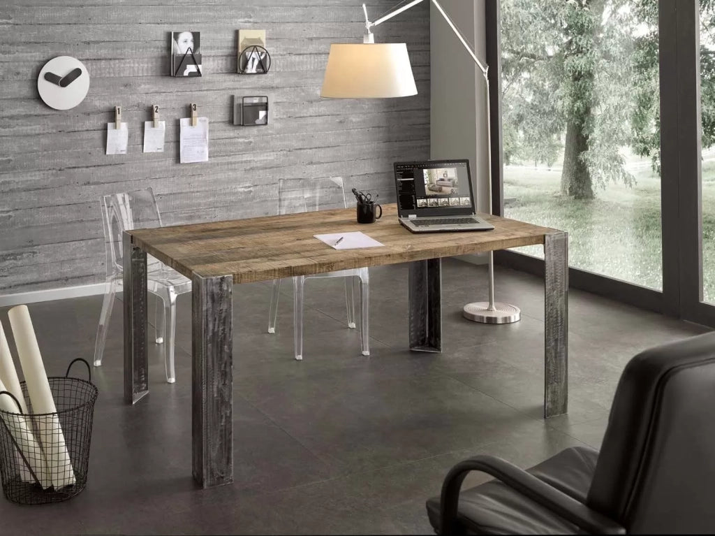 Tavolo fisso rettagolare  legno massello rovere (004) - Mobili 2G