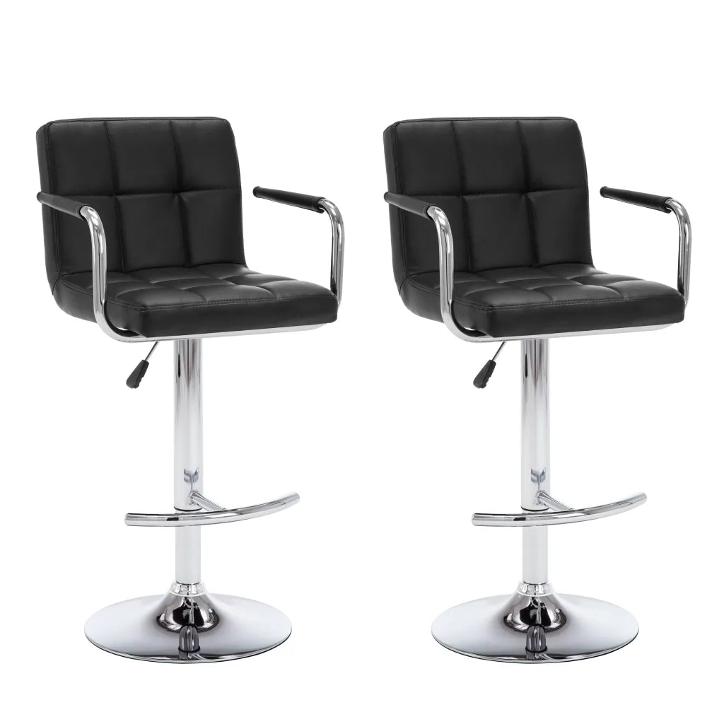 Sgabelli da Bar 2 pz Neri in Similpelle cod mxl 54941