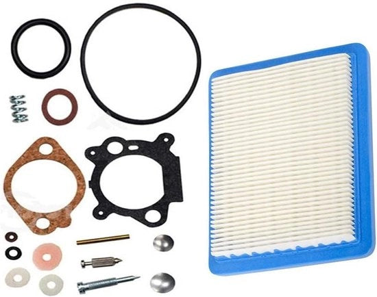 Set di revisione del carburatore con filtro dell'aria per motori Briggs & Stratton 35 HP 4 HP Max Series - 498260 493762 490937