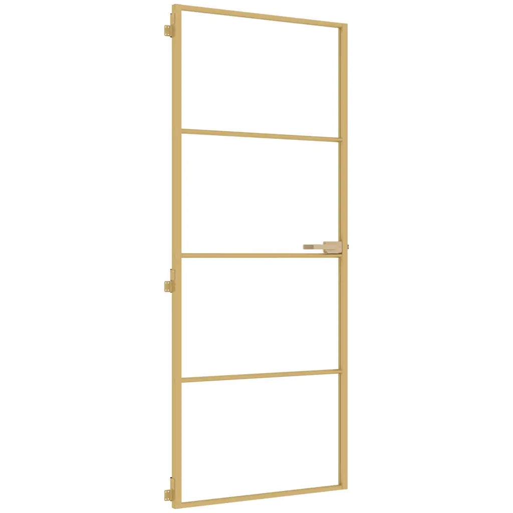 Porta Interni Sottile Oro 83x201,5cm Vetro Temperato Alluminio