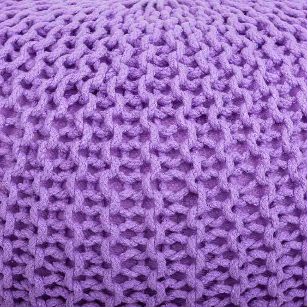 Puff de algodón trenzado violeta 45x45x30