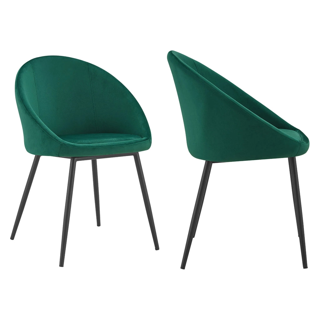 Set di 2 sedie vintage in velluto verde DIANE