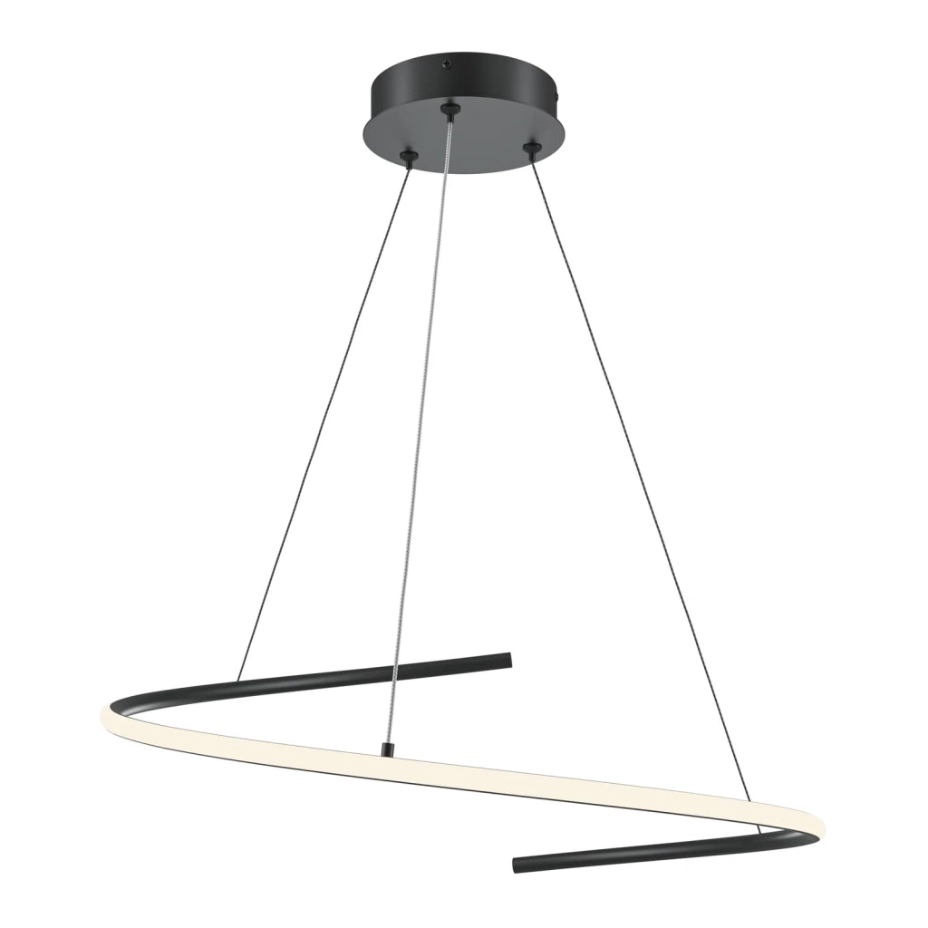 Maytoni Lampadario Moderno Curve 1 luce LED integrato nero metallo