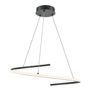 Maytoni Lampadario Moderno Curve 1 luce LED integrato nero metallo