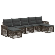 Set Divano da Giardino 7 pcs Grigio e Grigio Scuro polyrattan 3435209