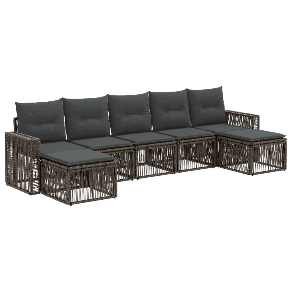 Set Divano da Giardino 7 pcs Grigio e Grigio Scuro polyrattan 3435209